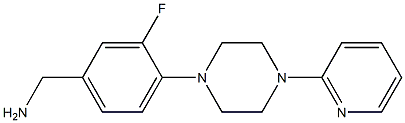 {3-fluoro-4-[4-(pyridin-2-yl)piperazin-1-yl]phenyl}methanamine Struktur