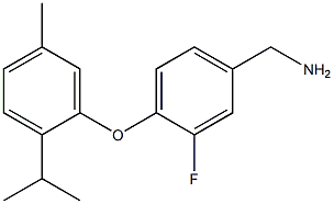 {3-fluoro-4-[5-methyl-2-(propan-2-yl)phenoxy]phenyl}methanamine Struktur