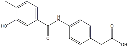 {4-[(3-hydroxy-4-methylbenzoyl)amino]phenyl}acetic acid Struktur