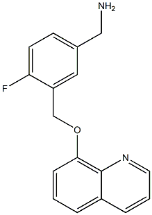 {4-fluoro-3-[(quinolin-8-yloxy)methyl]phenyl}methanamine Struktur