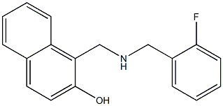 1-({[(2-fluorophenyl)methyl]amino}methyl)naphthalen-2-ol Struktur