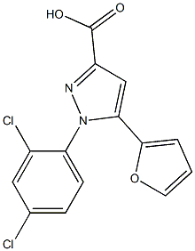 1-(2,4-dichlorophenyl)-5-(furan-2-yl)-1H-pyrazole-3-carboxylic acid Struktur