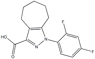 1-(2,4-difluorophenyl)-1,4,5,6,7,8-hexahydrocyclohepta[c]pyrazole-3-carboxylic acid Struktur