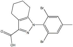 1-(2,6-dibromo-4-methylphenyl)-4,5,6,7-tetrahydro-1H-indazole-3-carboxylic acid Struktur