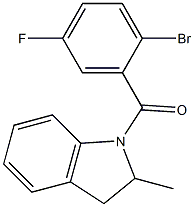 1-(2-bromo-5-fluorobenzoyl)-2-methylindoline Struktur