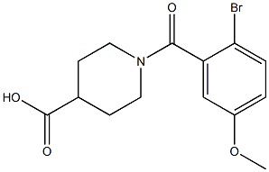 1-(2-bromo-5-methoxybenzoyl)piperidine-4-carboxylic acid Struktur