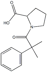 1-(2-methyl-2-phenylpropanoyl)pyrrolidine-2-carboxylic acid Struktur