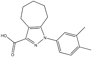 1-(3,4-dimethylphenyl)-1,4,5,6,7,8-hexahydrocyclohepta[c]pyrazole-3-carboxylic acid Struktur