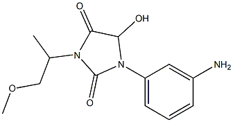 1-(3-aminophenyl)-5-hydroxy-3-(1-methoxypropan-2-yl)imidazolidine-2,4-dione Struktur