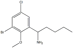 1-(3-bromo-5-chloro-2-methoxyphenyl)pentan-1-amine Struktur