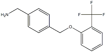 1-(4-{[2-(trifluoromethyl)phenoxy]methyl}phenyl)methanamine Struktur