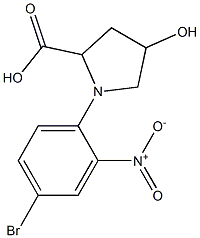 1-(4-bromo-2-nitrophenyl)-4-hydroxypyrrolidine-2-carboxylic acid Struktur