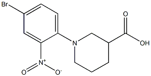 1-(4-bromo-2-nitrophenyl)piperidine-3-carboxylic acid Struktur