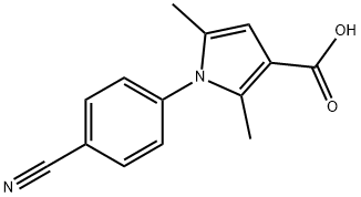 1-(4-cyanophenyl)-2,5-dimethyl-1H-pyrrole-3-carboxylic acid Struktur