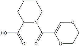 1-(5,6-dihydro-1,4-dioxin-2-ylcarbonyl)piperidine-2-carboxylic acid Struktur