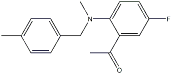 1-(5-fluoro-2-{methyl[(4-methylphenyl)methyl]amino}phenyl)ethan-1-one Struktur