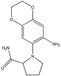 1-(7-amino-2,3-dihydro-1,4-benzodioxin-6-yl)pyrrolidine-2-carboxamide Struktur