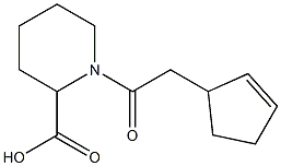 1-(cyclopent-2-en-1-ylacetyl)piperidine-2-carboxylic acid Struktur