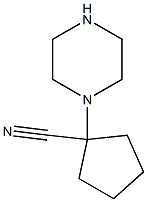 1-(piperazin-1-yl)cyclopentane-1-carbonitrile Struktur