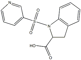 1-(pyridine-3-sulfonyl)-2,3-dihydro-1H-indole-2-carboxylic acid Struktur