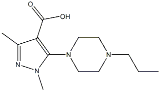 1,3-dimethyl-5-(4-propylpiperazin-1-yl)-1H-pyrazole-4-carboxylic acid Struktur