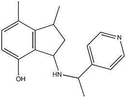 1,7-dimethyl-3-{[1-(pyridin-4-yl)ethyl]amino}-2,3-dihydro-1H-inden-4-ol Struktur