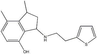 1,7-dimethyl-3-{[2-(thiophen-2-yl)ethyl]amino}-2,3-dihydro-1H-inden-4-ol Struktur