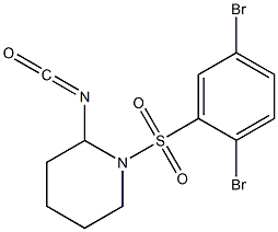 1-[(2,5-dibromobenzene)sulfonyl]-2-isocyanatopiperidine Struktur