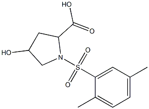 1-[(2,5-dimethylbenzene)sulfonyl]-4-hydroxypyrrolidine-2-carboxylic acid Struktur