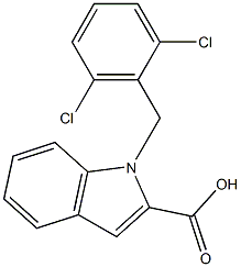 1-[(2,6-dichlorophenyl)methyl]-1H-indole-2-carboxylic acid Struktur