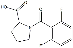 1-[(2,6-difluorophenyl)carbonyl]pyrrolidine-2-carboxylic acid Struktur