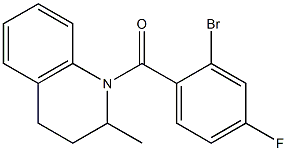 1-[(2-bromo-4-fluorophenyl)carbonyl]-2-methyl-1,2,3,4-tetrahydroquinoline Struktur