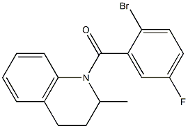 1-[(2-bromo-5-fluorophenyl)carbonyl]-2-methyl-1,2,3,4-tetrahydroquinoline Struktur