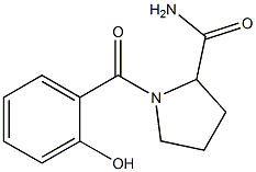 1-[(2-hydroxyphenyl)carbonyl]pyrrolidine-2-carboxamide Struktur