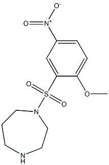 1-[(2-methoxy-5-nitrobenzene)sulfonyl]-1,4-diazepane Struktur