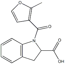 1-[(2-methylfuran-3-yl)carbonyl]-2,3-dihydro-1H-indole-2-carboxylic acid Struktur