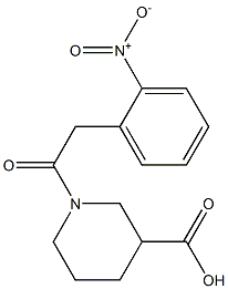 1-[(2-nitrophenyl)acetyl]piperidine-3-carboxylic acid Struktur