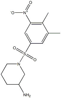 1-[(3,4-dimethyl-5-nitrobenzene)sulfonyl]piperidin-3-amine Struktur