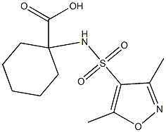 1-[(3,5-dimethyl-1,2-oxazole-4-)sulfonamido]cyclohexane-1-carboxylic acid Struktur