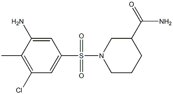 1-[(3-amino-5-chloro-4-methylbenzene)sulfonyl]piperidine-3-carboxamide Struktur