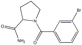 1-[(3-bromophenyl)carbonyl]pyrrolidine-2-carboxamide Struktur