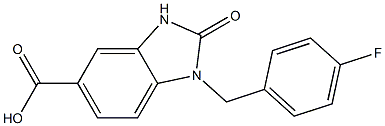 1-[(4-fluorophenyl)methyl]-2-oxo-2,3-dihydro-1H-1,3-benzodiazole-5-carboxylic acid Struktur