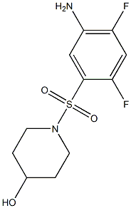 1-[(5-amino-2,4-difluorobenzene)sulfonyl]piperidin-4-ol Struktur