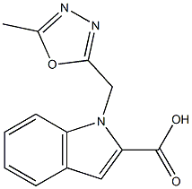 1-[(5-methyl-1,3,4-oxadiazol-2-yl)methyl]-1H-indole-2-carboxylic acid Struktur