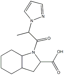 1-[2-(1H-pyrazol-1-yl)propanoyl]-octahydro-1H-indole-2-carboxylic acid Struktur