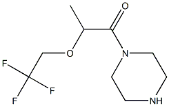 1-[2-(2,2,2-trifluoroethoxy)propanoyl]piperazine Struktur