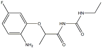 1-[2-(2-amino-5-fluorophenoxy)propanoyl]-3-ethylurea Struktur