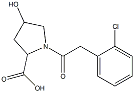 1-[2-(2-chlorophenyl)acetyl]-4-hydroxypyrrolidine-2-carboxylic acid Struktur