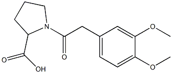 1-[2-(3,4-dimethoxyphenyl)acetyl]pyrrolidine-2-carboxylic acid Struktur