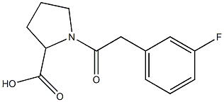 1-[2-(3-fluorophenyl)acetyl]pyrrolidine-2-carboxylic acid Struktur